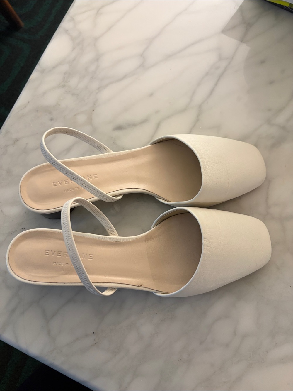 Everlane square toe sling backs